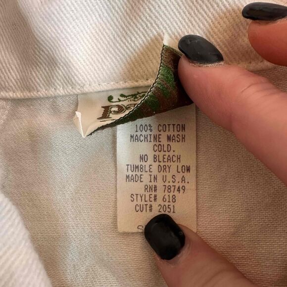 PADO Vintage Embroidered Floral 80s Sportswear Jean Jacket Size Small - Picture 8 of 9